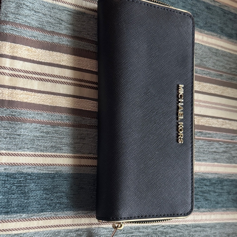 Michael Kors Black Wallet with Gold Accents